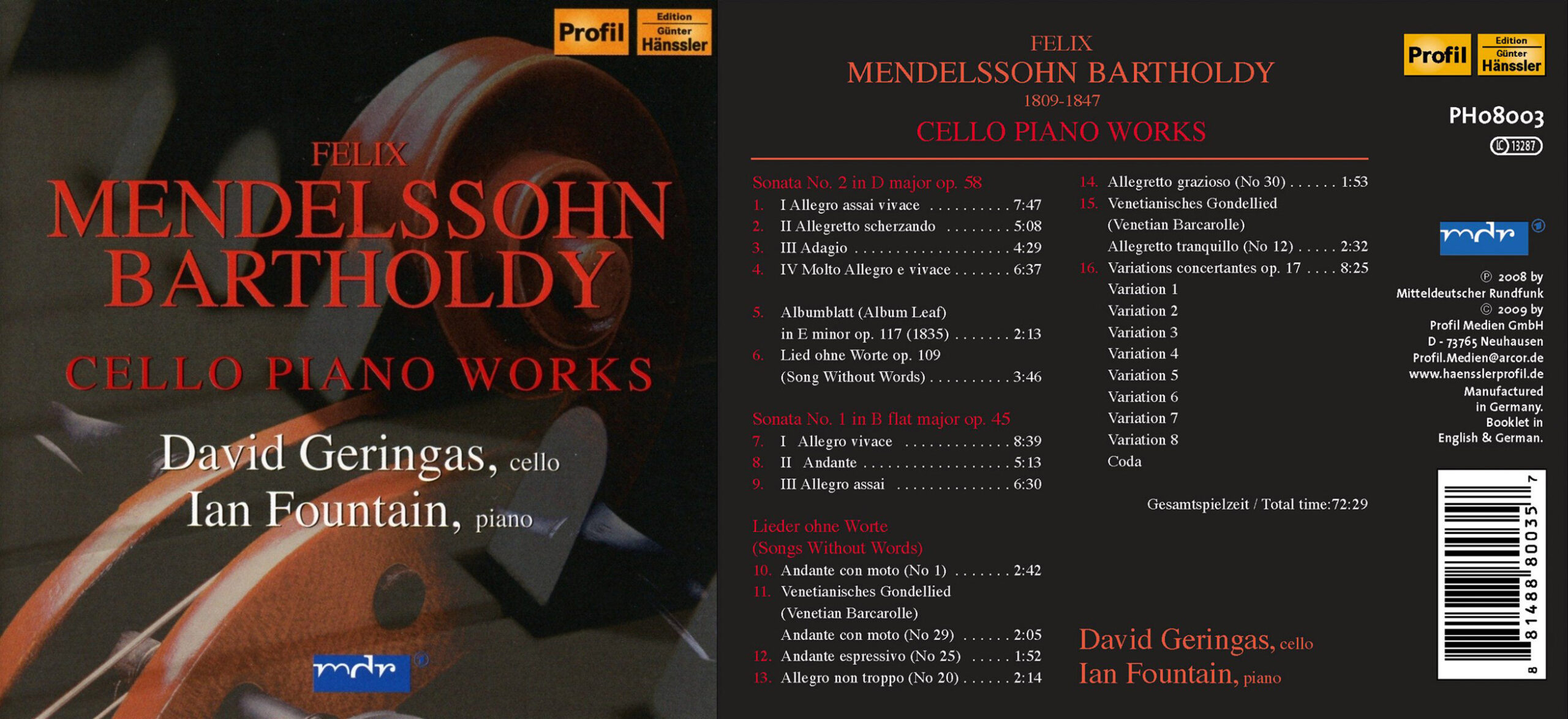 BBC Music Magazine | Mendelssohn – Cello Piano Works